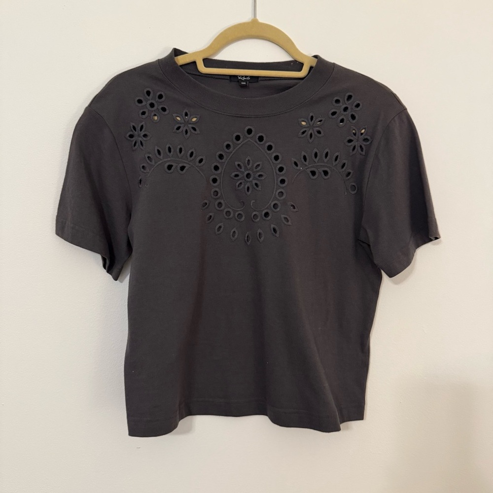 Women's Rails Gray Eyelet Top Size XXS
